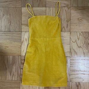 Forever 21 mustard yellow corduroy mini dress